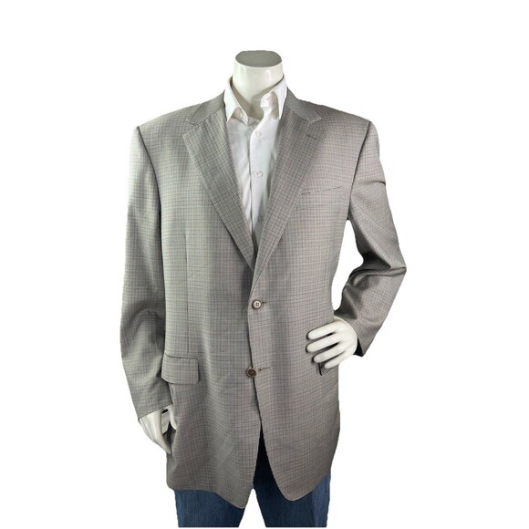 CANALI Luxury Designer Blazer Men 42L Houndstooth Pure Wool Made in Italy - Picture 2 of 13